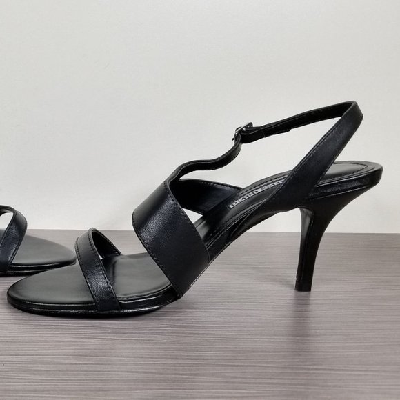 Charles David Carmina Slingback Sandal, Black Leather, Womens Various Sizes - Picture 6 of 9